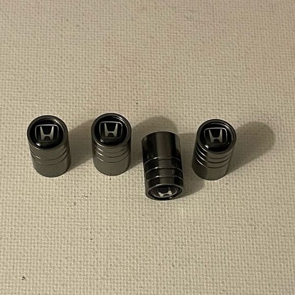 Honda Logo valve Stem caps in Gray set of 4 NWT - Picture 3 of 4